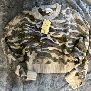 Vintage Havana Camouflage Sweater - Green and Brown